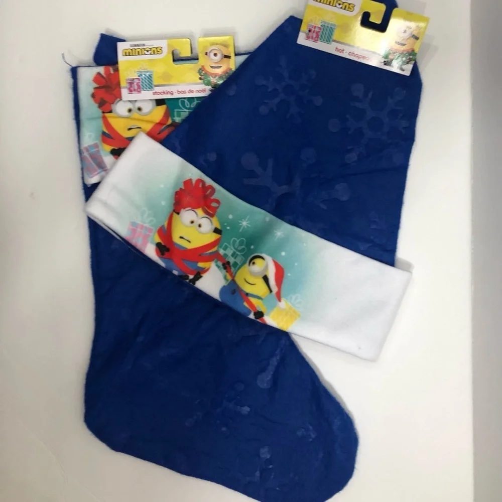 Minions Santa Hat/Stocking NWT